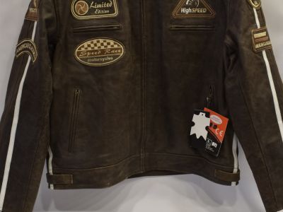 Kožená bunda na motorku hnědá