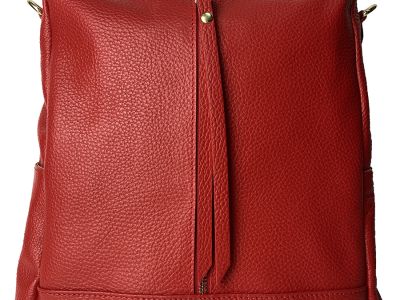 Kožený kabelkobatoh červený