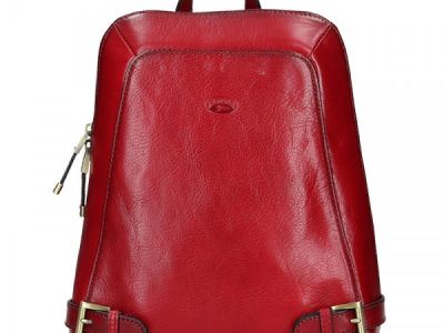 Kožený batoh bordo červená Elisn