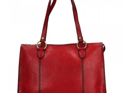 DÁMSKÁ KOŽENÁ KABELKA KATANA ČERVENÁ NA A4